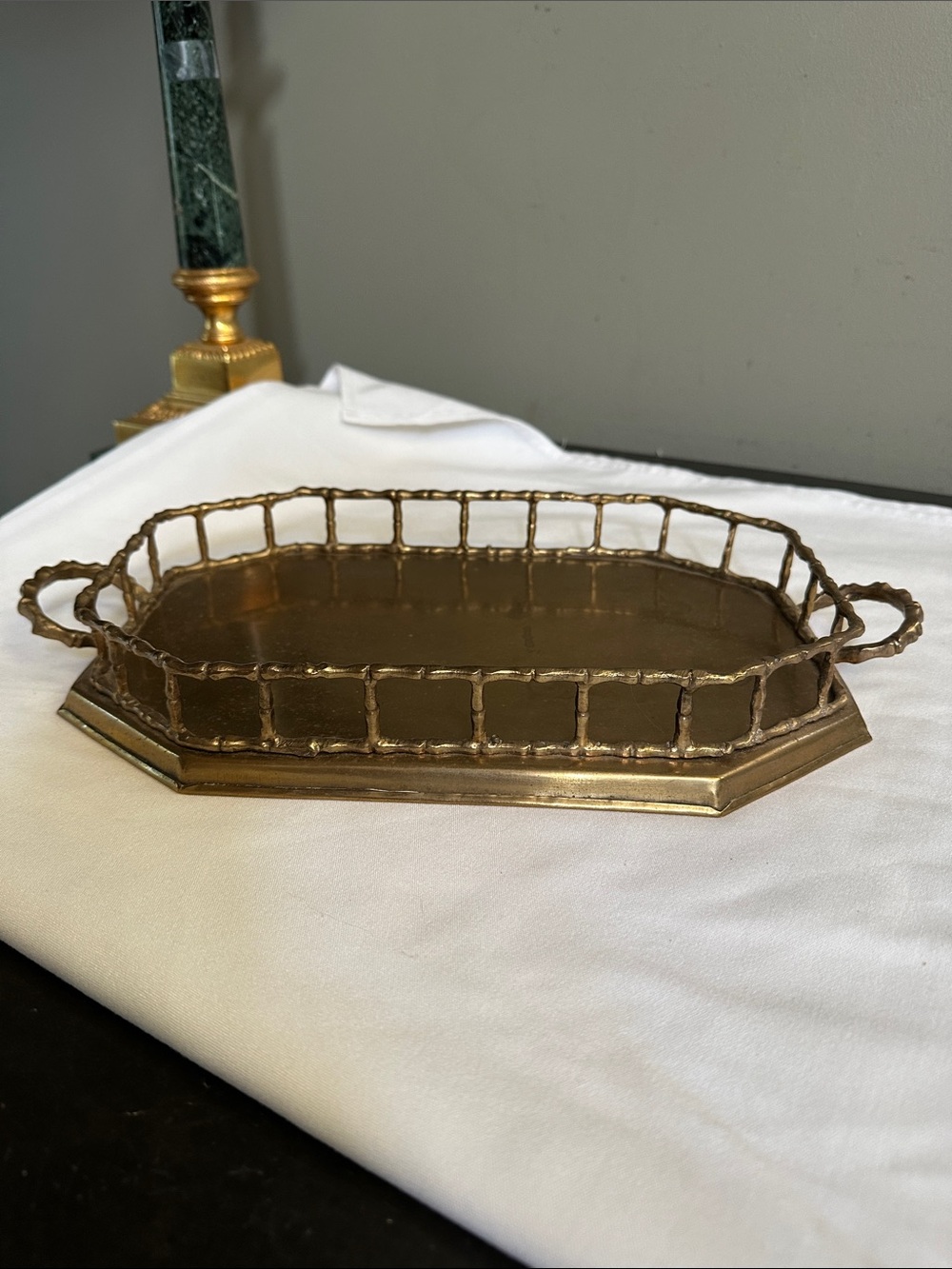 Vintage Solid Brass Decorative Vanity Tray with Handles made in India 🇮🇳